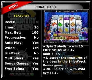Coral Cash slots online